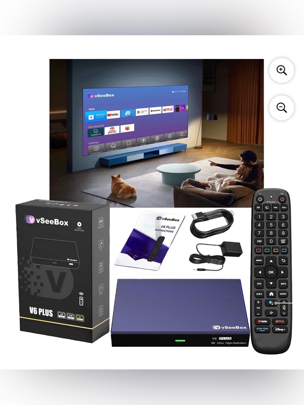 vSeeBox V6 Plus Voice Control 8K HDR Split-Screen Mode WiFi 6 New Upgrade - Picture 2 of 5